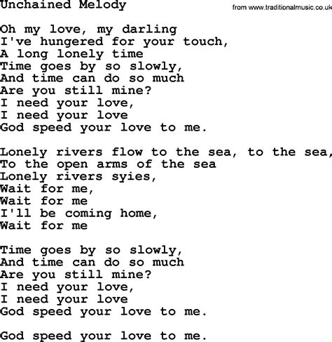 unchained melody lyrics